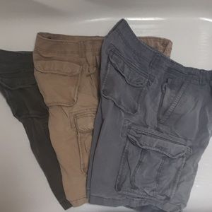 3 pairs of L.L.Bean khaki men’s shorts.